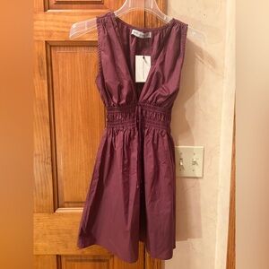 Faithfull The Brand NWT San Michele Mini Dress XS/2 Sangria